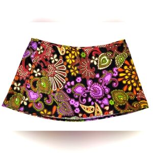 Victoria's Secret Swim Skirt Paisley Black, Purple, Orange, Green, Yellow XL